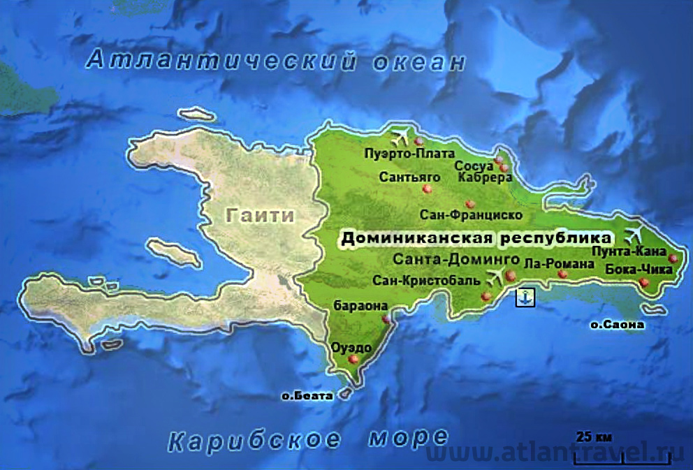 Фото: отдых в Доминикане, карта курортов на русском языке