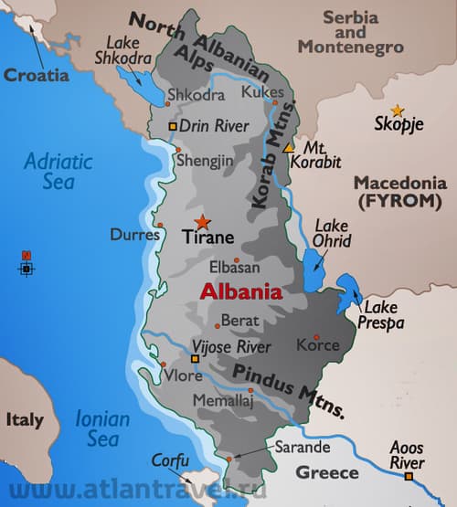 Фото: отдых в Албании, карта городов
